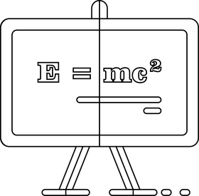 Chalkboard physics black and white clipart