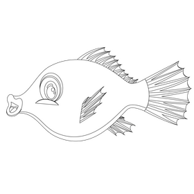 Fish black and white clipart