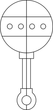Baby rattle drawing black and white clipart