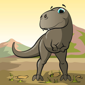 T rex dinosaur cartoon vector