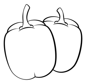 Bell pepper black and white clipart