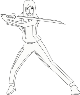 Kill Bill drawing black and white clipart