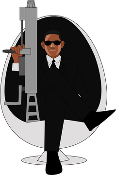 Agent J Men in black clipart