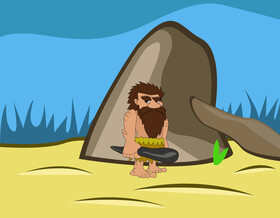 Cartoon caveman vector