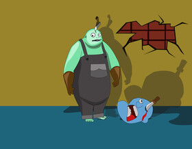 Behemoth cartoon character vector