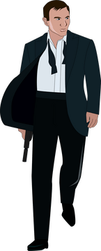 James bond drawing clipart