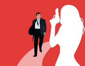 James bond drawing vector