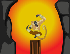 Kung fu monkey drawing vector