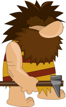 Funny caveman clipart