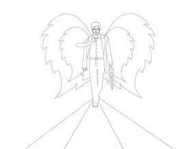 Constantine drawing black and white vector