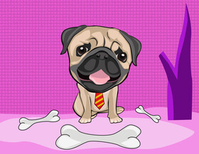 Cute pug vector