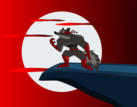 Wolfman cartoon character illustration vector