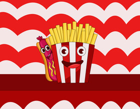 Snacks fries vector