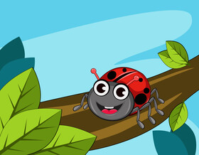Cute ladybug vector