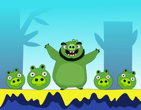 Angry birds bad piggy drawing vector