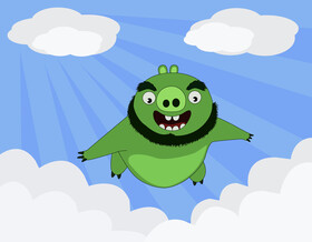 Angry birds bad piggy vector