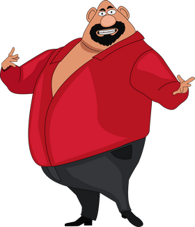 Man with beard drawing cartoon character clipart