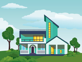 Suburban house vector