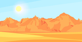 Sunset mountains vector