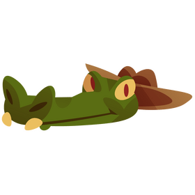 Cartoon alligator with hat clipart