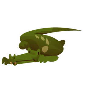 Alligator lying clipart