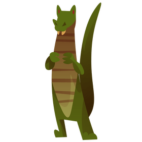 Free cartoon alligator standing flat design clipart