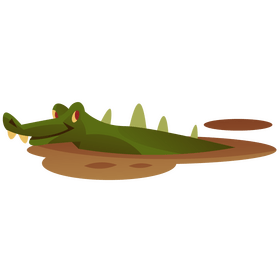 Alligator swimming in the lake clipart