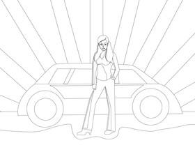 Charlie's Angels drawing black and white vector