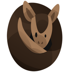 Cartoon armadillo rolled clipart