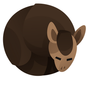 Cute cartoon armadillo sleepingroll clipart