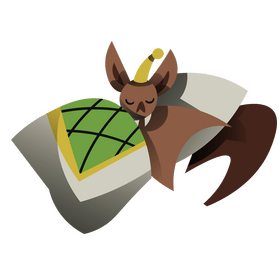 Bat sleep cartoon clipart