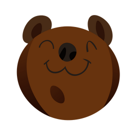 Cute happy bear face clipart
