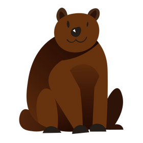 Sitting brown bear clipart