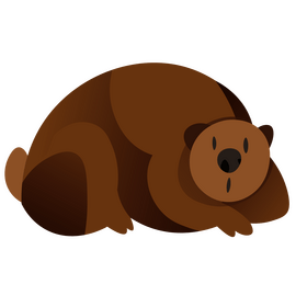 Bear scared cartoon animal clipart