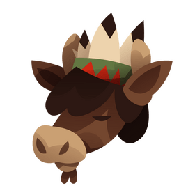 Decorated bison cartoon clipart