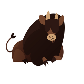 Cartoon bison liying free clipart
