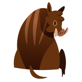 Boar back cartoon clipart