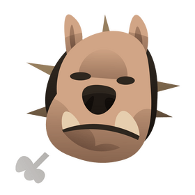Cartoon bulldog head clipart