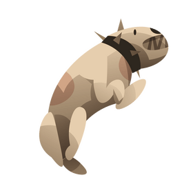 Jumping cartoon bulldog clipart