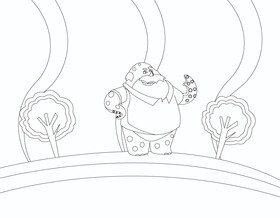 Don cartoon character black and white vector