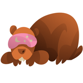 Cartoon capybara sleeping clipart