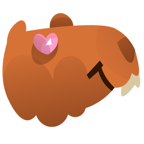 Cute capybara with heart eyes clipart
