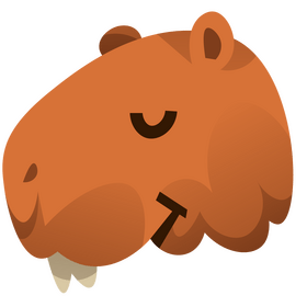 Cute capybara head cartoon clipart
