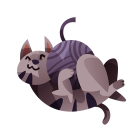 Cute cat playing a ball clipart