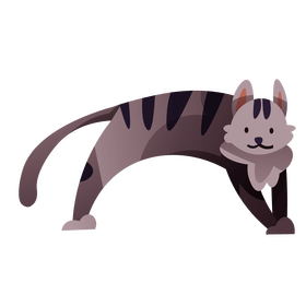 Gray cat playing clipart