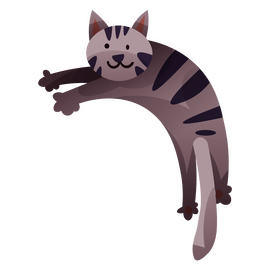 Cat playful clipart