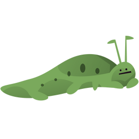 Green caterpillar resting clipart
