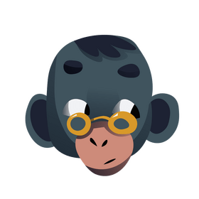 Chimpanzee with glasses clipart