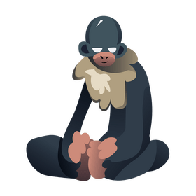 Old chimpanzee cartoon clipart
