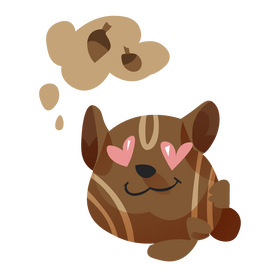 Chipmunk dreaming nuts clipart